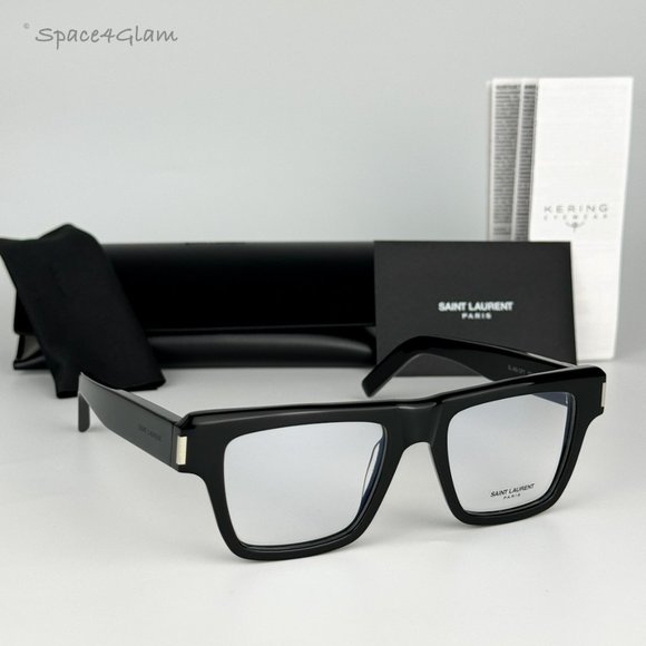NEW Saint Laurent  SL 469 New Wave 001 Black Square Unisex Eyeglasses - Picture 3 of 9
